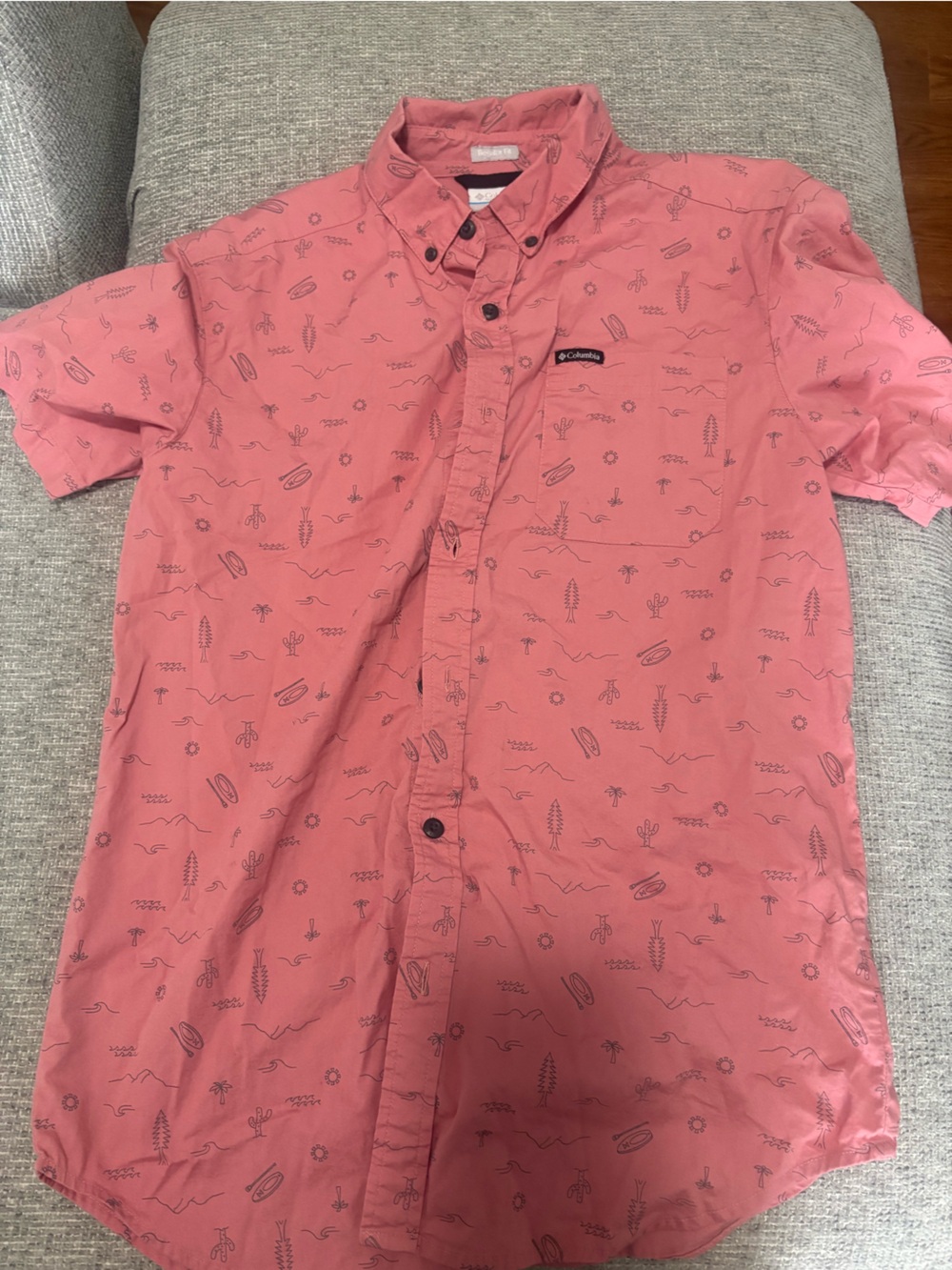 Columbia pink button-up shirt Coral